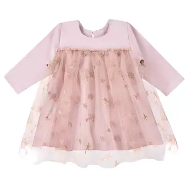 Sukienka tiul z długim rękawem "CEREMONY" Ewa Klucze - róż