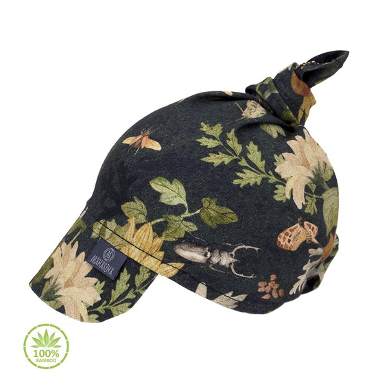 Chustka z daszkiem na gumce 100% Bamboo Woodland- Makaszka