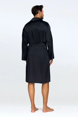 Szlafrok męski Lukas Dkaren - czarny