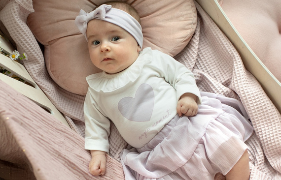 Body z długim rękawem Charlotte Pinokio - ecru