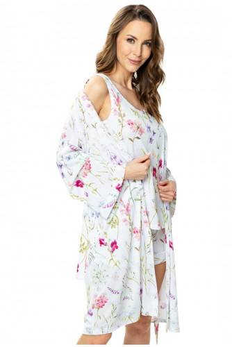 Szlafrok peniuar 86538 Flores Mewa kwiaty
