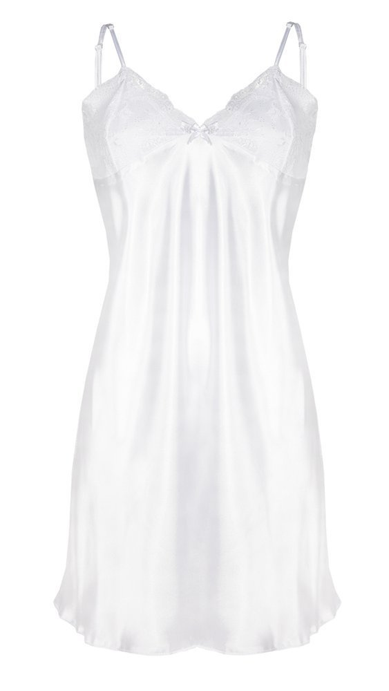 Halka satynowa koszulka damska Agnes DKaren - biała