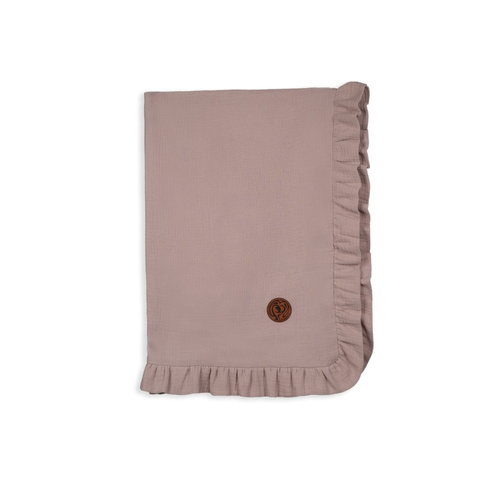 Beżowy Kocyk muślinowy dla niemowlaka Makaszka 