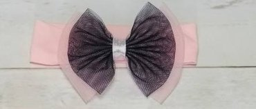 Opaska z kokardką Bambarillo pudrowo-granatowy