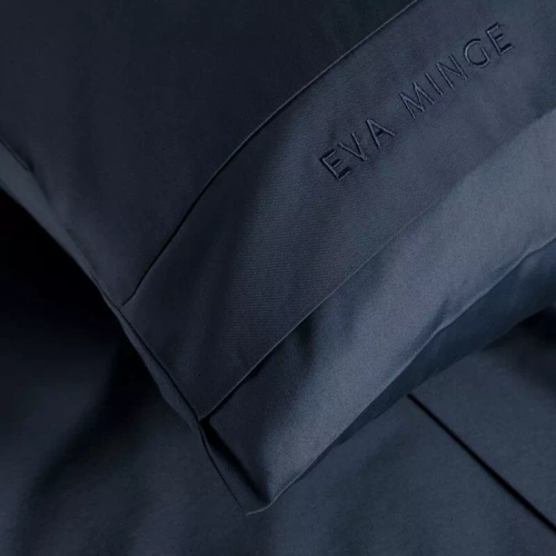 Jednobarwna pościel bawełniana Elegant 1F Eva Minge granatowy | Satynowa miękkość w Twojej sypialni