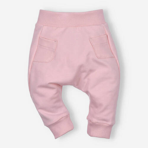 Spodnie dresowe z bawełny organicznej Nini pudrowy róż