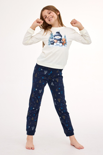 Cornette Snowy Day 977/189, 978/189 – piżama dziewczęca bawełniana | Zimowy styl i komfort