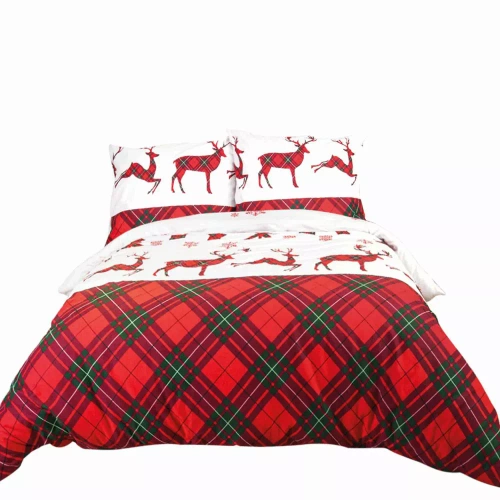 Pościel flanelowa świąteczna 31507/1 renifery Darymex czerwony  