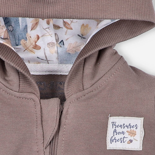 Bluza dresowa z kapturem z bawełny organicznej Skarby Jesieni Nini brązowy 