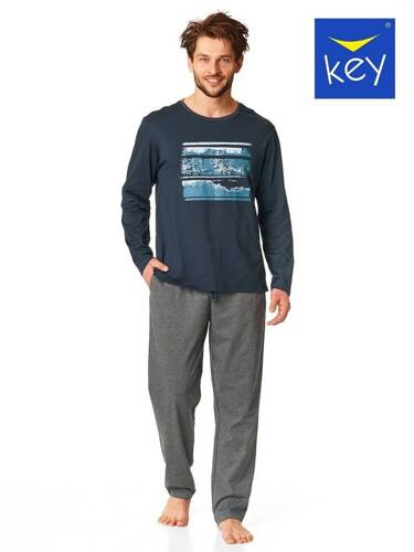 Piżama Męska MNS 038  Key granatowy