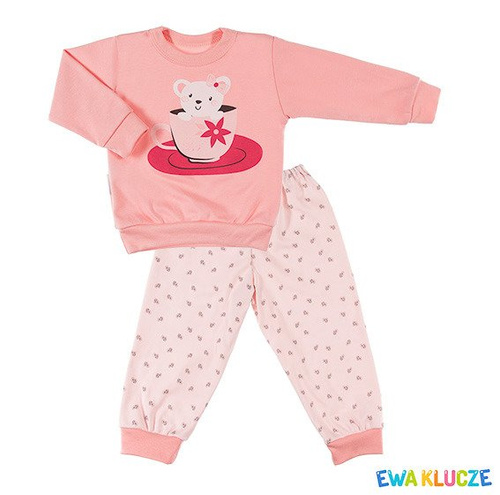 Piżamka bawełniana dla dziewczynki "DOBRANOC" Ewa Klucze - morska 