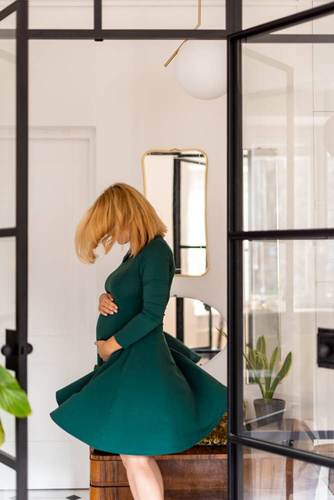 Sukienka do karmienia Mama Milk&Love butelkowa zieleń