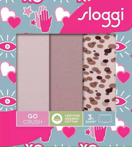 Szorty Damskie GO Crush Short C3P 3-pak Sloggi - beżowy