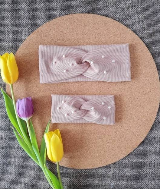 Damska opaska na głowę 16KB Marija - beżowy