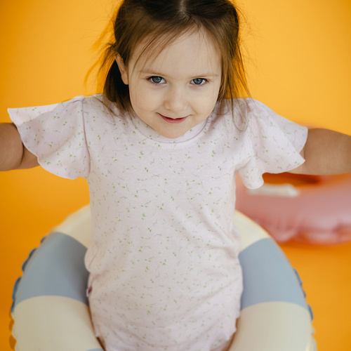 Bluzka dziewczęca z krótkim rękawem Meadow Eevi- różowa