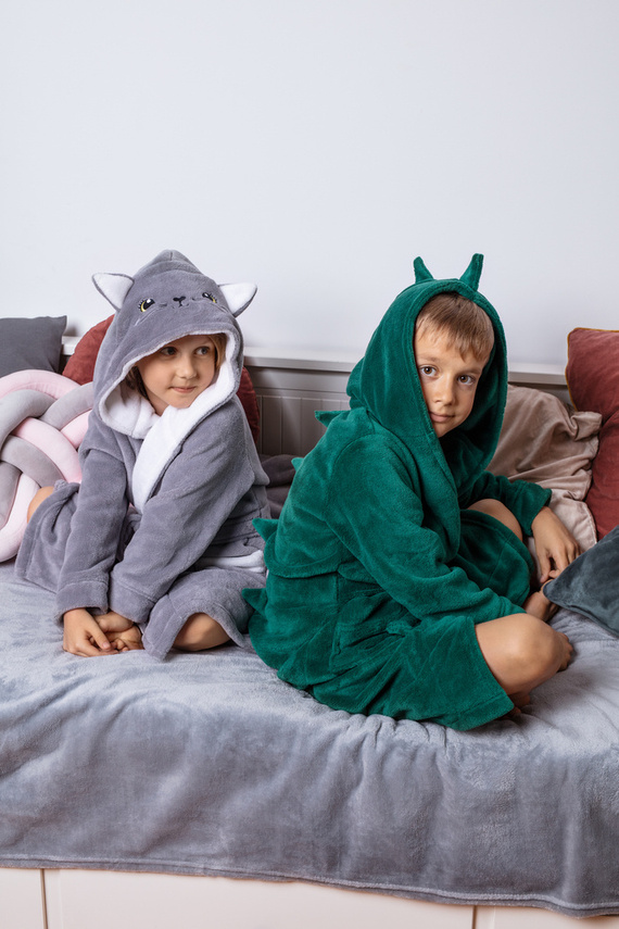 Szlafrok dziecięcy Aligator Kids Delfino Envie green