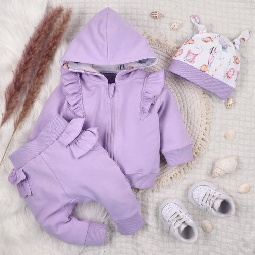 Nini Bluza Underwater World – fioletowa, organiczna bawełna, z kapturem, suwak