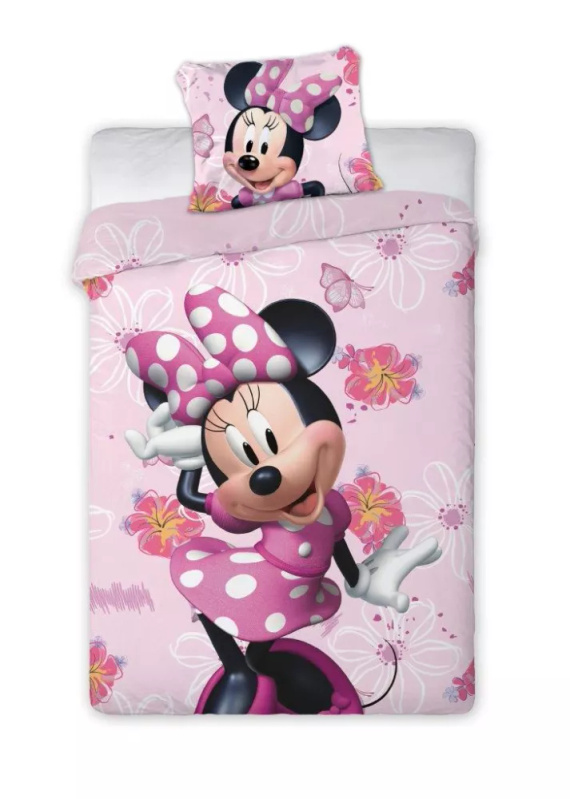 Myszka Minnie Faro – pościel dziecięca różowa, 160x200 cm, 100% bawełna, licencja Disney