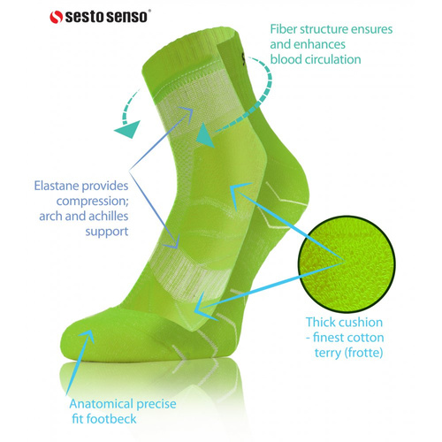 Socks Amz Skarpety sportowe uniwersalne frotte Sesto Senso zielony 