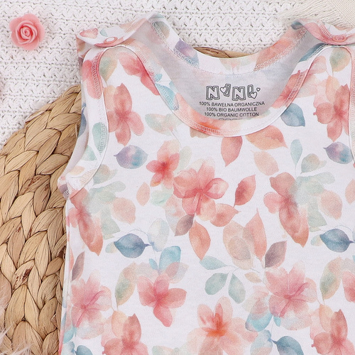 Śpiochy z bawełny organicznej Kolorowe kwiatki Nini druk