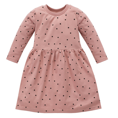 Sukienka z długim rękawem Tres Bien Pinokio - róż groszki 