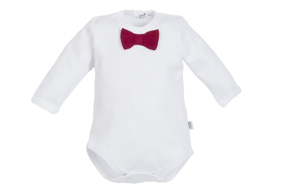 Body z muszką 041B Little Gentleman Marija - biały