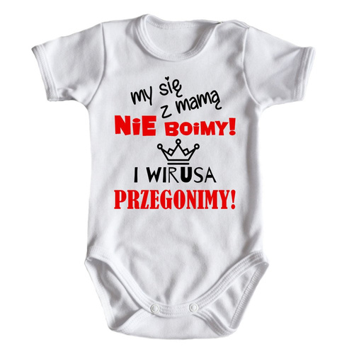 "My się z mamą nie boimy" body krótki rękaw Moocha czarny