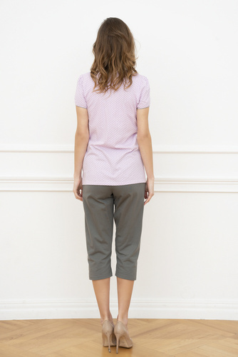 Piżama ciążowa Felicita krótki rękaw Italian Fashion - różowy