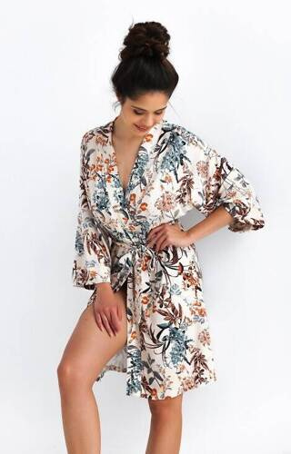 Szlafrok damski Dolores Sensis - kremowy