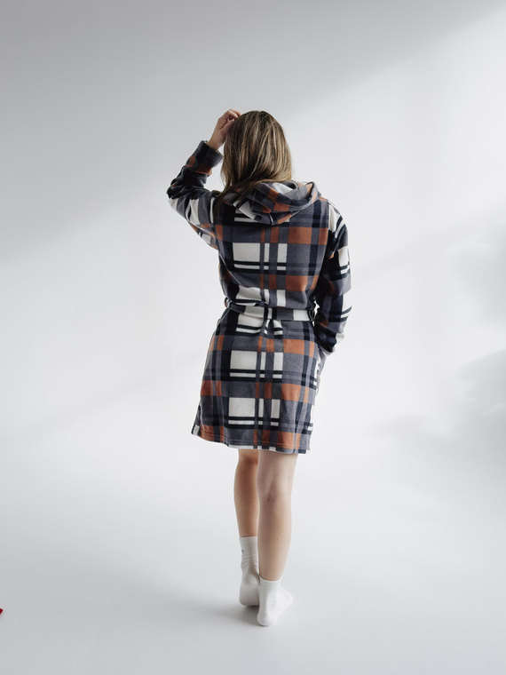 Szlafrok Kocyk 031 De Lafense – miękki polarowy szlafrok dla kobiet, które kochają przytulność, camel