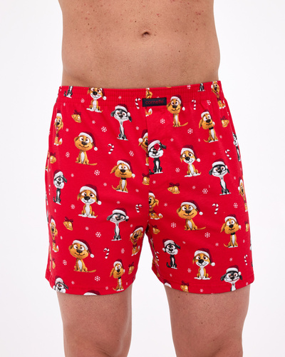 Cornette 016/21 Dogs 2 – męskie bokserki świąteczne, luźny krój, bawełna, idealne na prezent