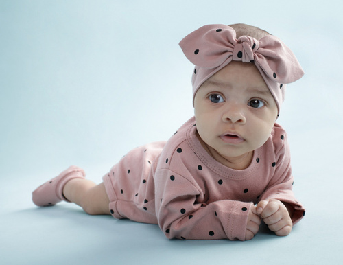 Opaska dziewczęca Tres Bien Pinokio - róż groszki