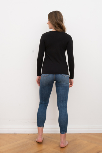 Bluzka damska długi rękaw Ibiza Italian Fashion - czarny