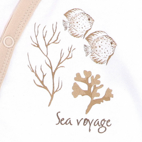 Body kopertowe z bawełny organicznej Turtles Nini ecru