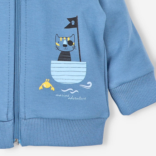 Bluza dresowa z kapturem z bawełny organicznej Piraci Nini niebieski 