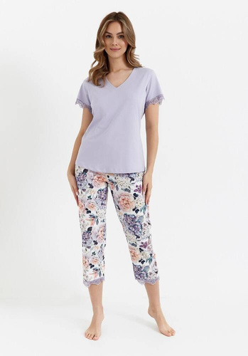 Piżama damska 470 Cana -liliowy