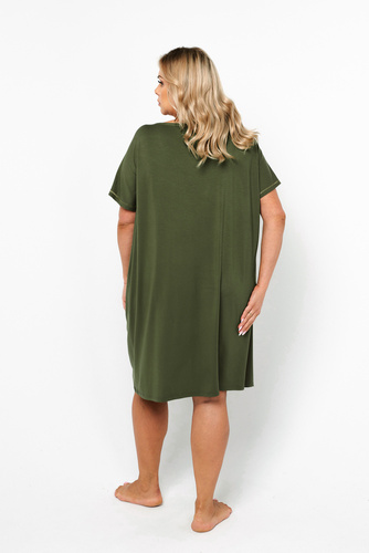 Koszula damska z krótkim rękawem Natura Italia Fashion - khaki