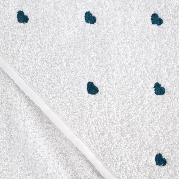 Niemowlęce okrycie kąpielowe Baby 58 Serca Eurofirany biały/niebieski