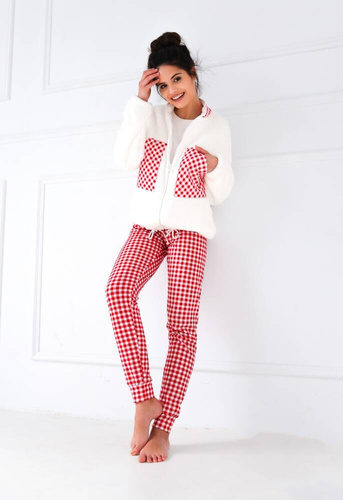 Bluza damska Perfect Sensis - śmietanowy-czerwony