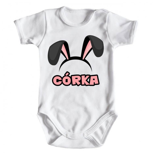 Body krótki rękaw "Córka Wielkanoc" Moocha biały