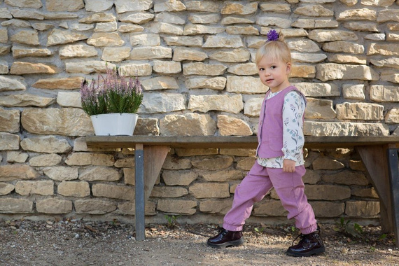 Kamizelka na guziki "My Garden" Pinokio - róż