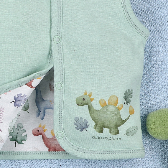Nini Kamizelka Dino Explorer – organiczna bawełna, kamizelka dla niemowląt