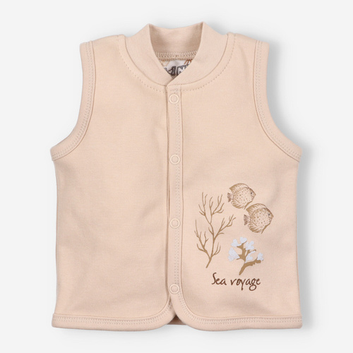 Kamizelka z bawełny organicznej Turtles Nini beżowy 