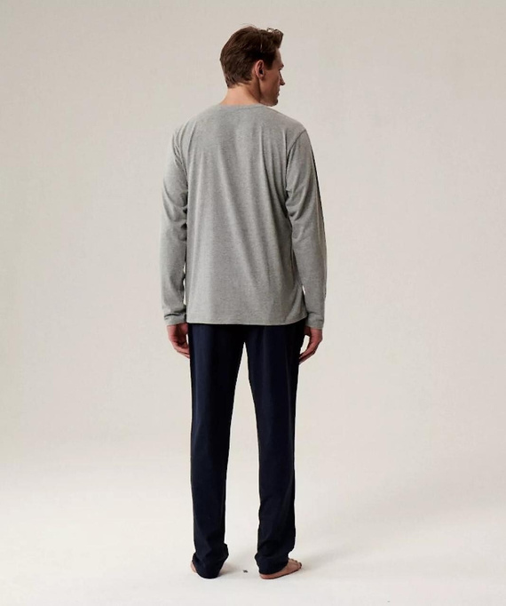 Bawełniana piżama męska NMP-392 Atlantic – długi rękaw, komfort i styl na co dzień