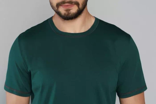 Piżama Męska z krótkim rękawem i spodenkami Narwik Italian Fashion - zielony/druk