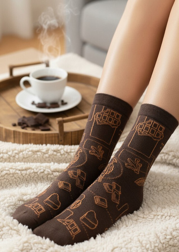 Wedel wz.04 – unisex skarpety z czekoladowym wzorem U04.WED