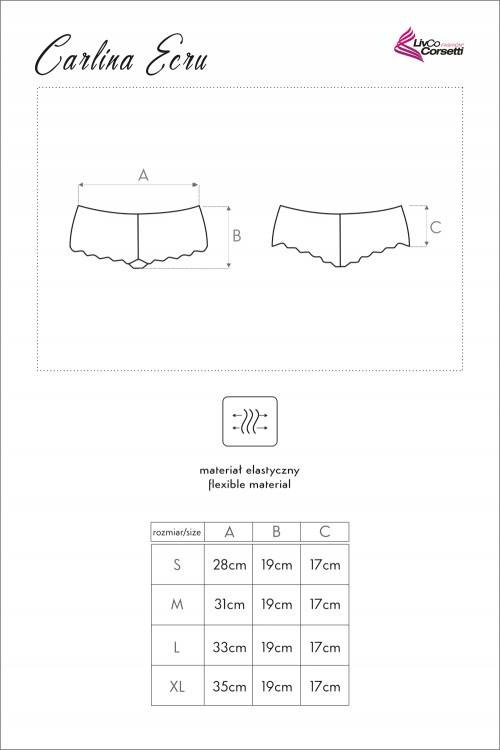 Szorty damskie Carlina Ecru LC 6072 LivCo Corsetti Fashion ecru