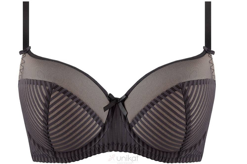 Biustonosz usztywniany full cup Zyta Unikat czarny-beżowy