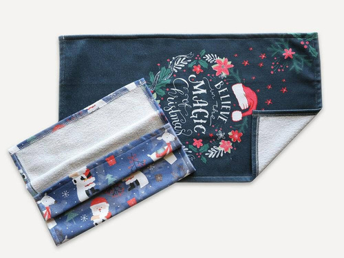 Świąteczny komplet Ścierek Kuchennych Darymex granatowy