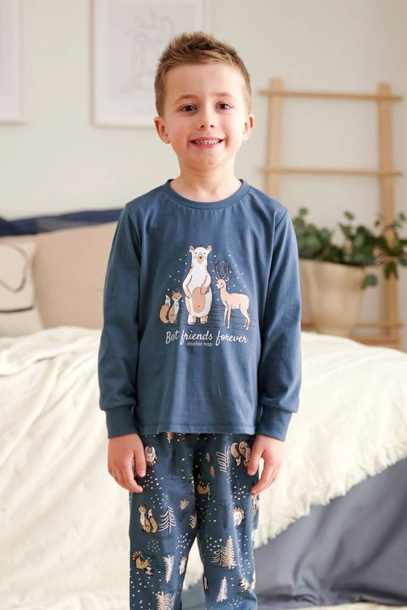 PDG.4324 "Animals" Piżama dziecięca Unisex Doctor Nap - deep blue